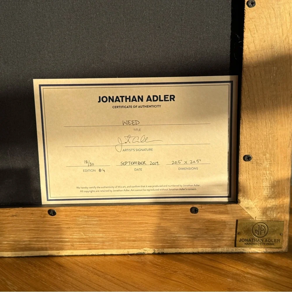 Jonathan Adler Original ‘Weed’ Beaded Artwork